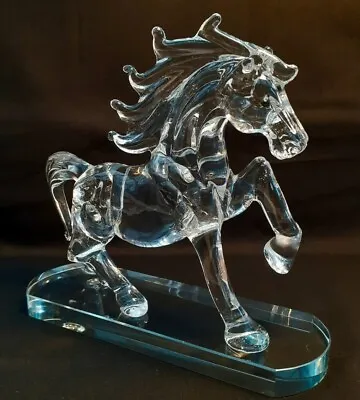 Buy Vintage Art Glass/Crystal Decorative Horse Pony Figurine On Glass Stand  • 12.99£