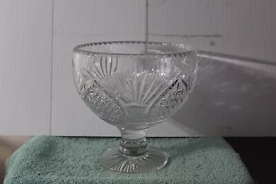 Buy Crystal Centerpiece Bowl On Pedestal, Vintage, Extra Large, Hand Blown, Hand Cut • 772.11£