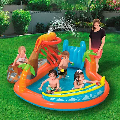 Buy Bestway Lava Lagoon Inflatable Volcano Paddling Pool With Slide - BW53069 • 49.99£