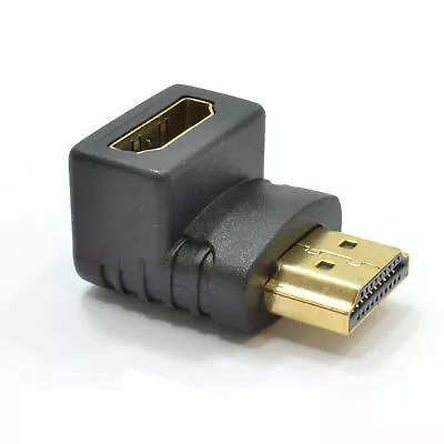 Buy Slimline HDMI Male To Female Right Angled Adapter 90 Degrees Black • 2.82£