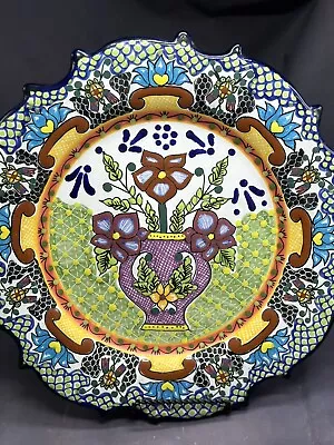 Buy Vintage Mexican Pottery Talavera Hand Painted Wall Plate Tobias Huerta Signed • 30.81£