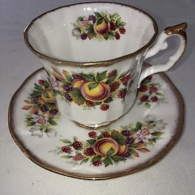 Buy Elizabethan Staffordshire Cup & Saucer - Fine Bone China Hand Decorated Fruits • 14.99£