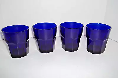 Buy Libbey Cobalt Blue Glass Tumblers 4” Tall Drink Glasses • 28.49£