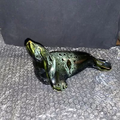 Buy 1980s Studio Pottery Honeycomb Green Seal Sea-Lion Fosters Cornwall Ornament • 6.99£