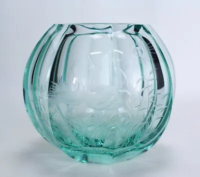 Buy Moser Crystal Tomas Lesser Signed Glass Vase Dancing Cranes Motif Numbered 8/100 • 1,185.91£