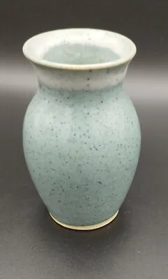 Buy Studio Pottery Vase Blue H:4  By Peter Knudstrup Elora Ontario Canada Signed  • 10£