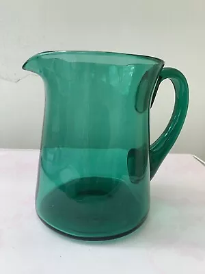 Buy Vintage Green Glass Jug - 16cm Tall • 9£