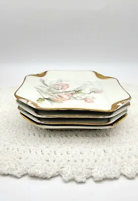 Buy Antique Haviland Limoges Napkin Fold Luncheon Plates Set Of 4 Floral *RARE FIND* • 65.63£