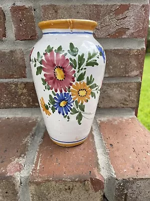 Buy Vtg 7” Pottery Vase Handpainted Italy (A) • 26.91£