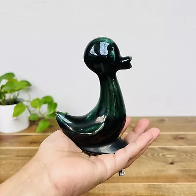 Buy Vintage Blue Mountain Pottery Duck Figurine 5.5” Green Black Drip Glaze  • 13.58£