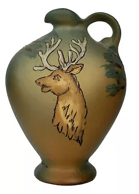 Buy Weller Dickens Ware Vessel Etched Stag Design On Art Pottery Circa 1900 • 767.14£