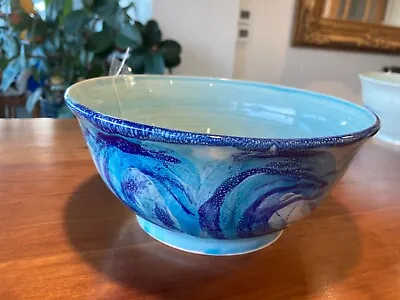 Buy Andrea Usher Ceramics 'Wave' Glazed Large Bowl Handmade, Hand Thrown In Devon • 44£