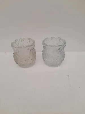 Buy Clear Glass  Candel Holders Pair Made In Usa • 4£