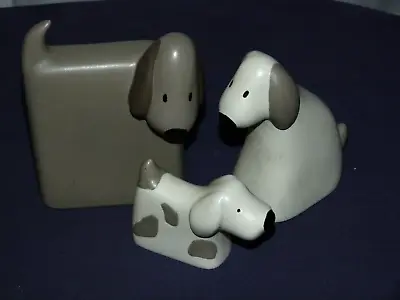 Buy Ceramic Pottery Dog Family Mom Dad & Puppy Delightful Group MOTHERS DAY • 9.99£