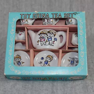 Buy Vintage 1970s Toy China Children Porcelain Retro Box Complete 1970s Doll Fun TEA SET • 20.38£