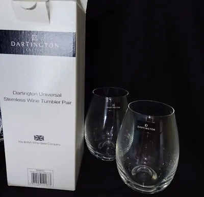 Buy Boxed Pair Of Dartington Universal Stemless Wine Tumblers. • 17.50£