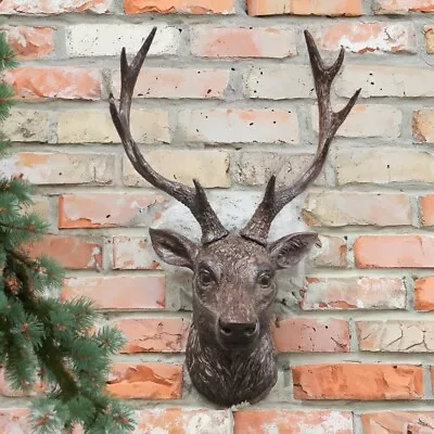 Buy Wall Mounted Stag Head Deer 47cm Sculpture Large Vintage Reindeer Ornament Xmas • 26.99£
