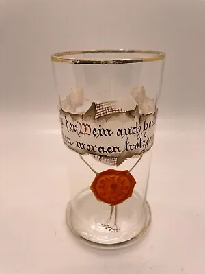 Buy Antique Moser Bohemian Glass Tumbler German Drinking Verse Spaten Brau Hand • 18£