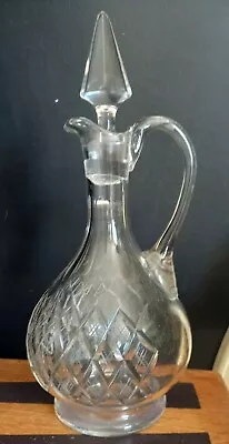 Buy Antique Victorian Crystal Glass Oil Decanter. Bath. Oil. Wine. Mint Condition • 14£