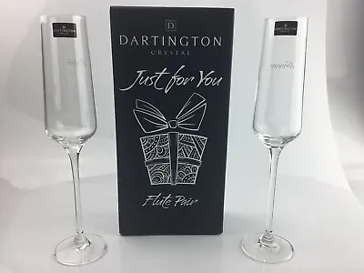 Buy Dartington Crystal Flutes - Bride And Groom-Perfect Wedding Gift! • 28.93£