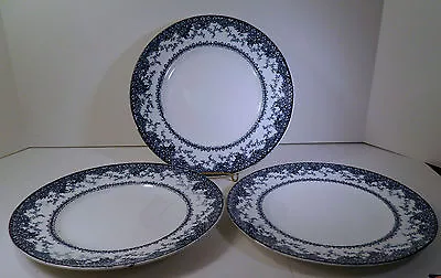 Buy SET/3 EARLY 1900s MADDOCK & SONS ENGLAND BLUE TRANSFERWARE DINNER PLATES - GUILD • 37.40£