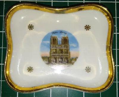 Buy Small Ceramic Trinket Dish Notre Dame gold Gilt • 5£