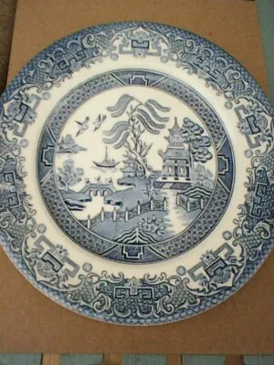 Buy Old Willow English Ironstone Pottery Dinner Plate Blue & White 25cm  • 8.99£