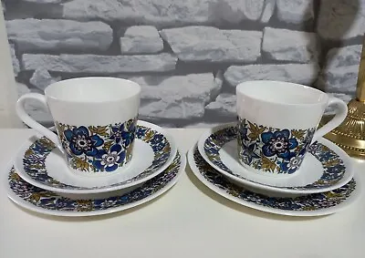 Buy ROYAL TUSCAN - Nocturne  Set Of 2 Tea Trio Cups 200ml Saucers & Side Plate 1960s • 19.99£