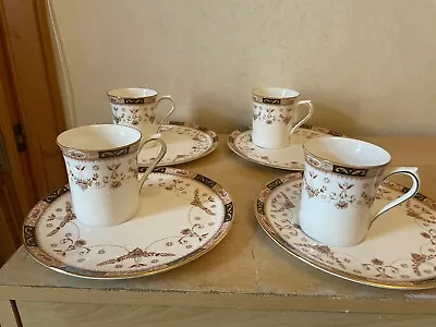Buy 4 X Queens Fine Bone China Olde England Tea Coffee Mug & Snack Tennis Plate Sets • 24.99£