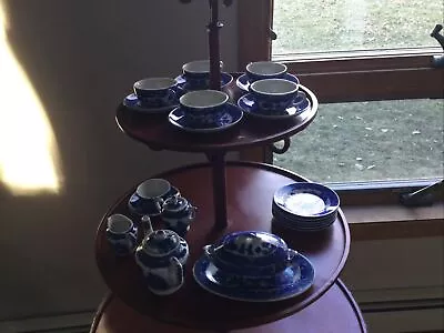 Buy Antique Blue Willow Porcelain Occupied Japan Complete Child’s Tea Set • 76.63£