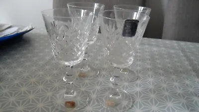 Buy Edinburgh Crystal Set Of 4 Wine / Sherry Glasses - Excellent - 14 Cms - Signed • 8.99£