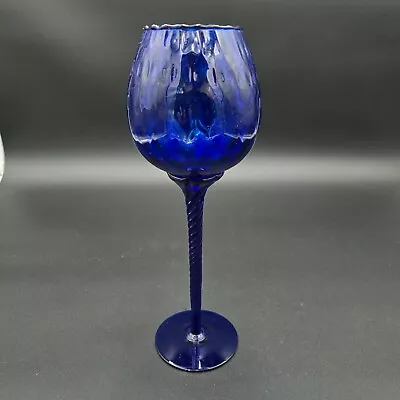 Buy Empoli Italy Glassware Goblet Cobalt Blue Diamond Optic 10  Tall • 21.71£