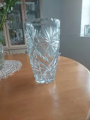 Buy Beautiful Large Crystal Vase 25 Cm Tall 14 Cm Wide Mint • 20£