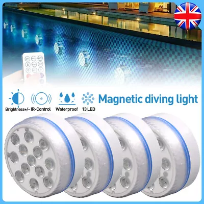 Buy Magnetic Swimming Pool Lights Underwater Submersible RGB Light Waterproof 13 LED • 29.99£