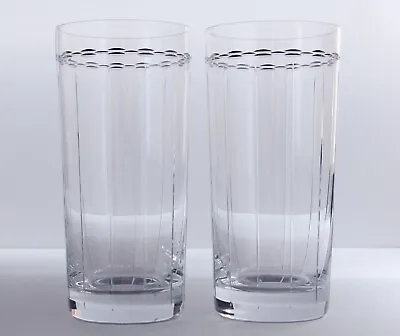 Buy Set Of 2 Wedgwood Vera Wang WITH LOVE Crystal Highball Glasses Signed Excellent! • 52.18£