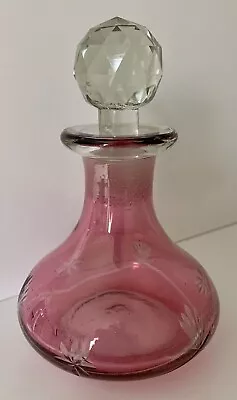 Buy Vintage Cranberry Glass Perfume Bottle • 10£