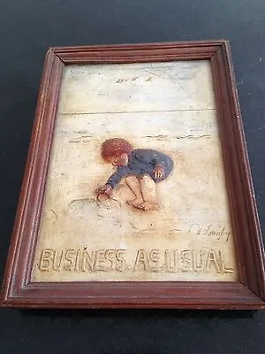 Buy Helen Langley   Business As Usual   Signed Plaster Relief Plaque • 145£