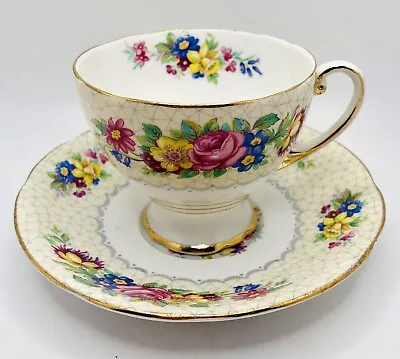 Buy Vintage Royal Standard England Cup & Saucer “Brussels Lace” Rose Floral; Teacup • 22.94£