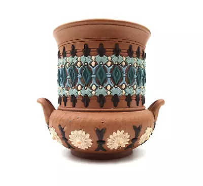 Buy Antique Doulton Lambeth Silicon Ware Vase Handled Vase 9.6 Cm Tall (3.8 ) • 23.50£