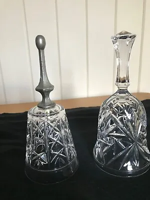 Buy Vintage Sparkling Cut Glass Bells X 2 • 1.99£