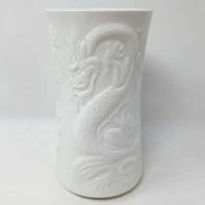 Buy Coalport Dragon Vase Donald Brindley White Medium Flower Planter Raised Relief • 45£
