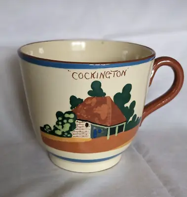 Buy WATCOMBE TORQUAY MOTTOWARE POTTERY LARGE 12 Cm ADVERTISING CUP -COCKINGTON FORGE • 18£
