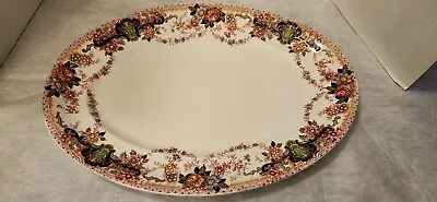 Buy John Maddock And Sons Virginia Royal Flowers Blue Pink  17  Oval Platter Tray • 142.30£