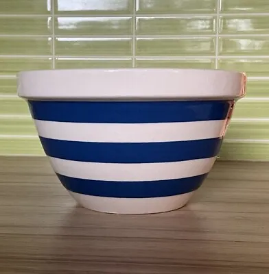 Buy Vintage Cornishware Style Pudding Basin Bowl Blue White Striped Made In England • 12.99£