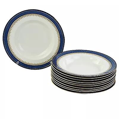 Buy Booths Pottery, Silicon Ware, A3238, Powder Blue Enamelled, 11 X Soup Plates • 55£