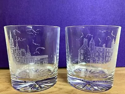 Buy 2 Crystal Cut Glass Tumblers EtchedAberdeen Provost Scenes House And Town House  • 18.51£