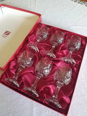 Buy Crystallerie Zweizel Cut Lead Crystal Wine Glasses X 6 • 60£