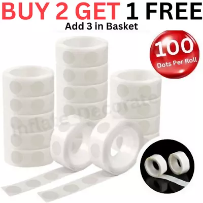 Buy 100 Adhesive Dots Tape DIY Balloon Double Sided Glue Sticky Sticker Decorations • 59.45£