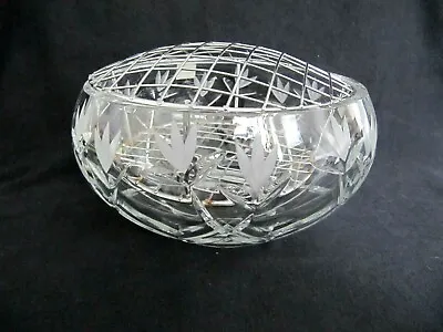 Buy Thomas Webb Crystal Cut Glass Rose Bowl With Double Metal Frog - 4  Tall • 19.50£