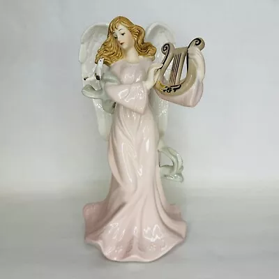 Buy Classic Treasure Porcelain Angel With Harp Music Box “Hark The Herald” 9.5  Tall • 30.39£
